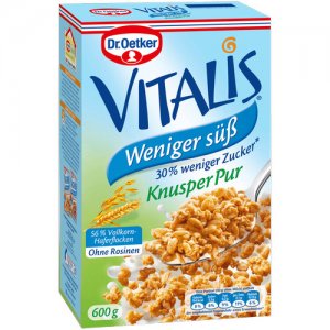 Dr. Oetker VITALIS Müsli Weniger süß Knusper pur 600 g 