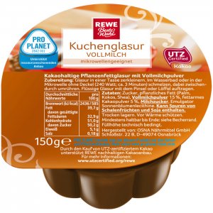 REWE Beste Wahl Kuchenglasur Vollmilch 150 g