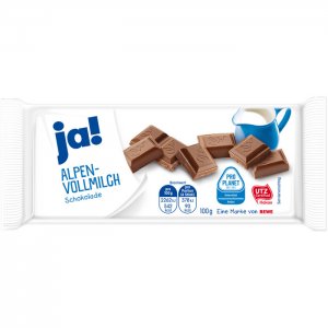 ja! Alpenvollmilch-Schokolade 100g