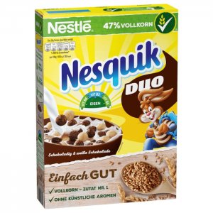 Nestle Nesquik Duo braune und weiße Schoko Cerealien mit Vollkorn 325g