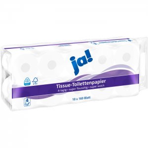 ja! Tissue-Toilettenpapier 4-lagig 10x160 Blatt