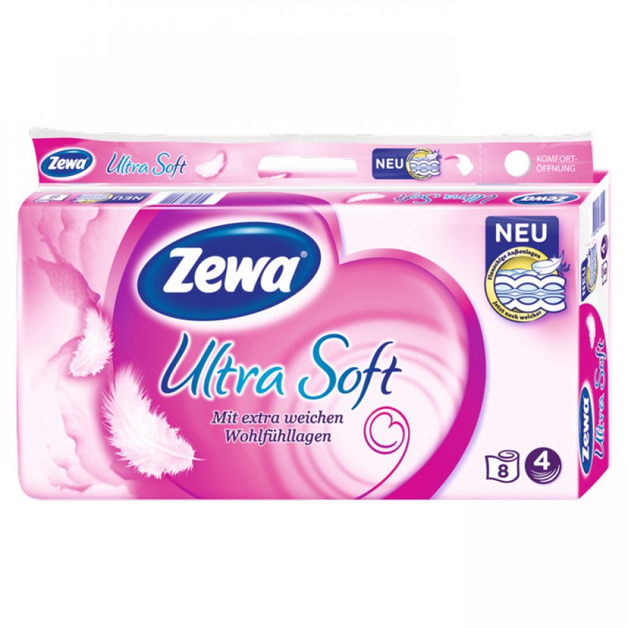Zewa Ultra Soft Toilettenpapier 4-lagig 8x150 Blatt