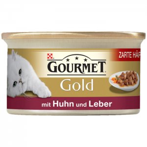 Gourmet Katzenfutter Gold Zarte Häppchen in Sauce mit Huhn & Leber 85g