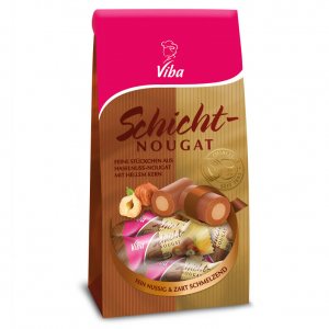 Viba Schicht-Nougat Röllchen Beutel 100g