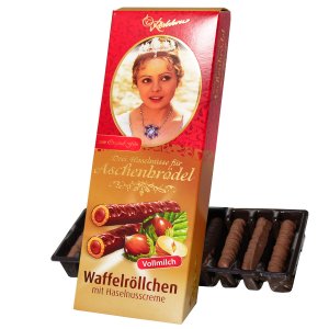 Rotstern "Drei Haselnüsse für Aschenbrödel" Vollmilch Waffelröllchen 125g