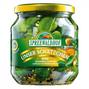 Spreewaldhof Unser Schätzchen Cornichons mit Wildblütenhonig 300g