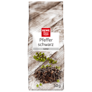 REWE Beste Wahl Pfeffer schwarz ganz 50g