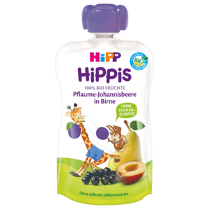 Hipp Hippis Quetschbeutel Pflaume Johannisbeere in Birne 100g