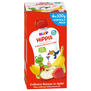 Hipp Hippis Ferdi Frosch Erdbeer-Banane in Apfel 4x100g