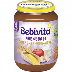 Bebivita Babys Abendbrei Bananen-Apfel-Grieß 190g