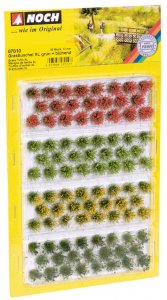 Noch Grasbüschel XL blühend rot, gelb, hellgrün, dunkelgrün veredelt