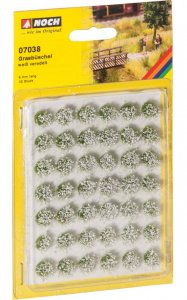 Noch Grasbüschel Mini-Set blühend weiß veredelt