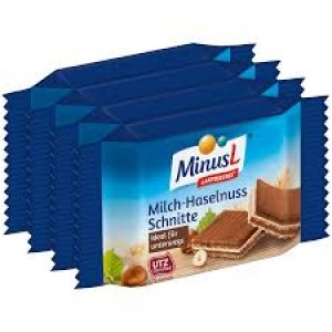 MinusL Milch-Haselnuss-Schnitte 4x25g