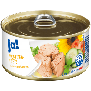 ja! Thunfischfilets in Sonnenblumenöl 195g