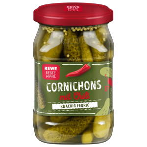 REWE Beste Wahl Cornichons mit Chili 370ml