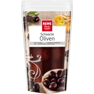 REWE Beste Wahl Schwarze Oliven mit Stein 125g