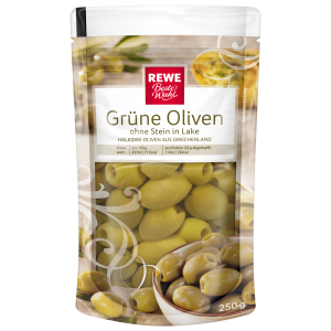REWE Beste Wahl Grüne Oliven ohne Stein 125g