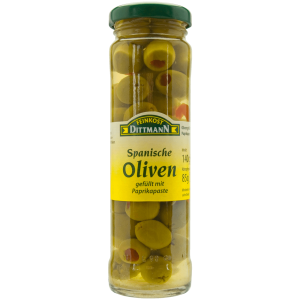 Feinkost Dittmann Oliven grün mit Paprikapaste 85g