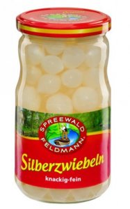 Spreewald-Feldmann Silberzwiebeln knackig-fein 370 ml Glas