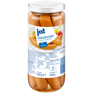 ja! Bockwürstchen in zarter Eigenhaut 360g, 8 Stück