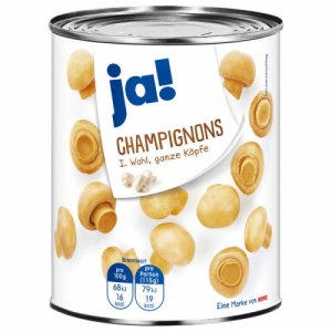 ja! Champignons 1. Wahl, ganze Köpfe 425ml
