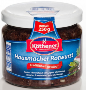 Köthener Hausmacher Rotwurst 250g Glas