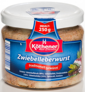 Köthener Zwiebelleberwurst im Glas 250g
