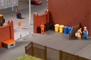 Auhagen Mülltonnen mit Zubehör H0