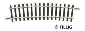 Tillig Gebogenes Gleis R 310 mm/15° TT