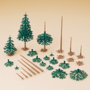 Auhagen Tannen unbeflockt Bausatz H0/TT/N