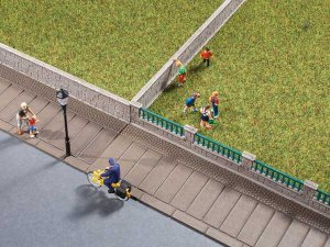 Auhagen Vorgartenzäune, Mauerteile H0/TT