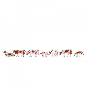 Noch Kühe, braun-weiß H0