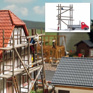 Busch Action Set: Gerüstbau mit Iveco Transporter H0