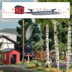 Busch Schrankenposten mit Bahnschranke H0