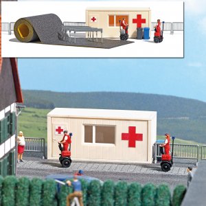 Busch Action-Set: Sanitätsstation mit Segways H0