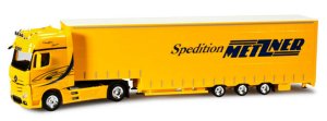 herpa 909426 Mercedes-Benz Actros Gigaspace Jumbogardinenplanen-Sattelzug "Metzner" LKW-Modell im Maßstab 1:87 